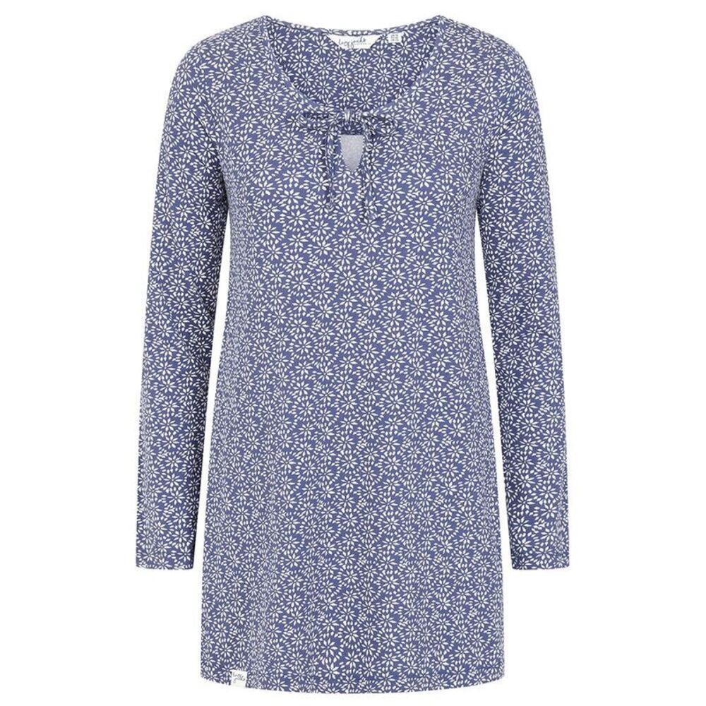 Lazy Jacks Womens/Ladies Mosaic Front Tie Tunic Top / Twilight